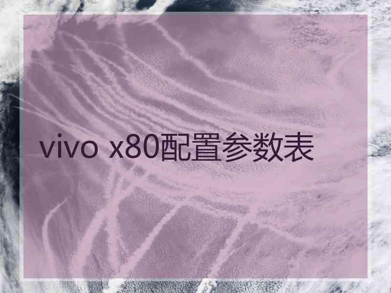 vivo x80配置参数表