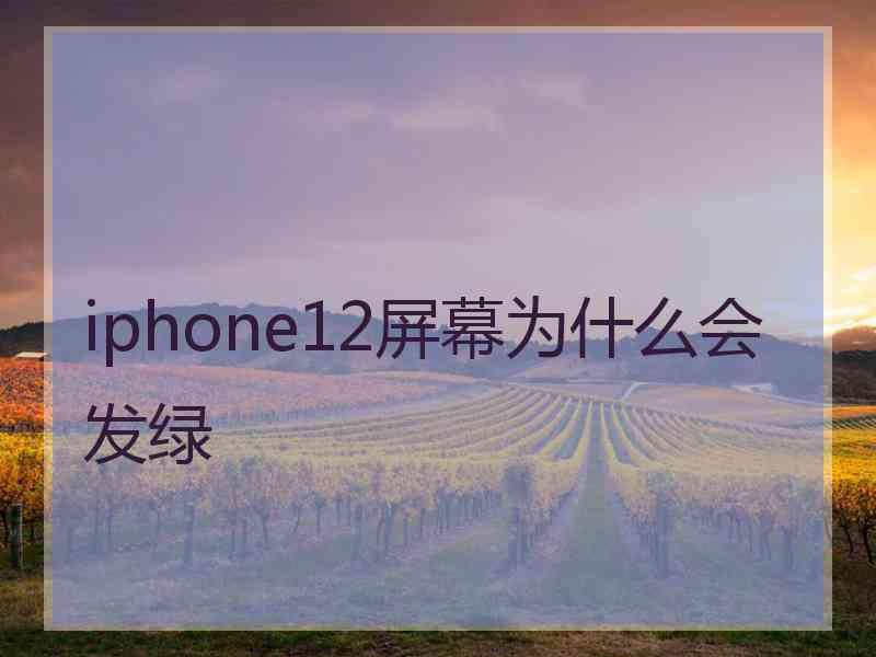 iphone12屏幕为什么会发绿