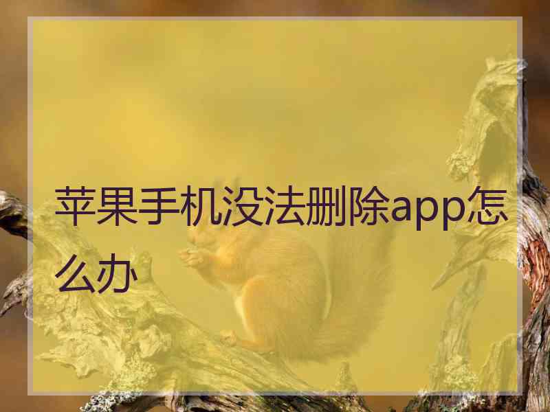 苹果手机没法删除app怎么办