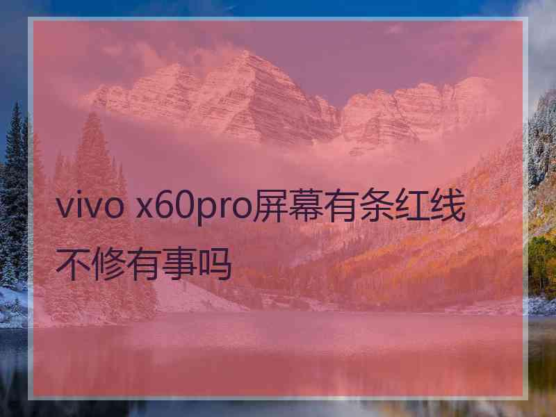 vivo x60pro屏幕有条红线不修有事吗