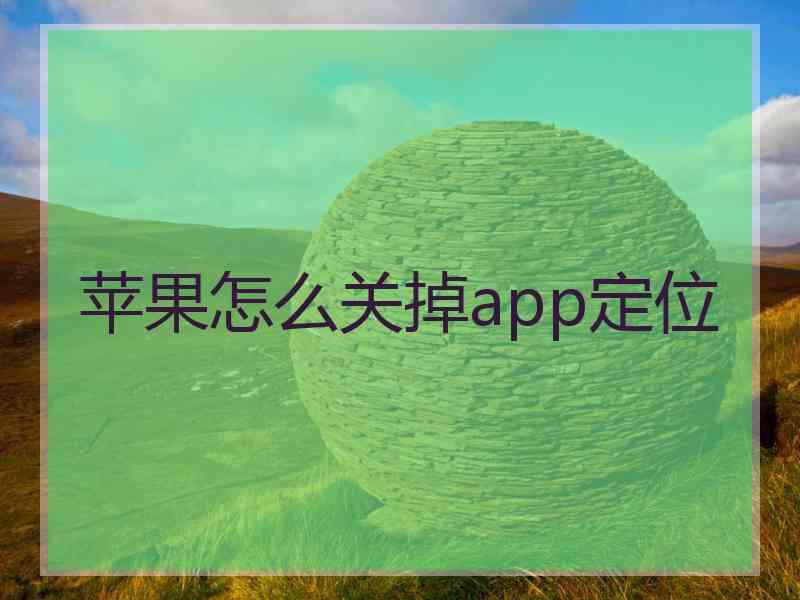 苹果怎么关掉app定位