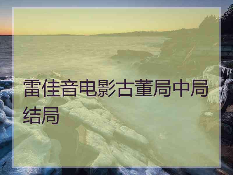 雷佳音电影古董局中局结局