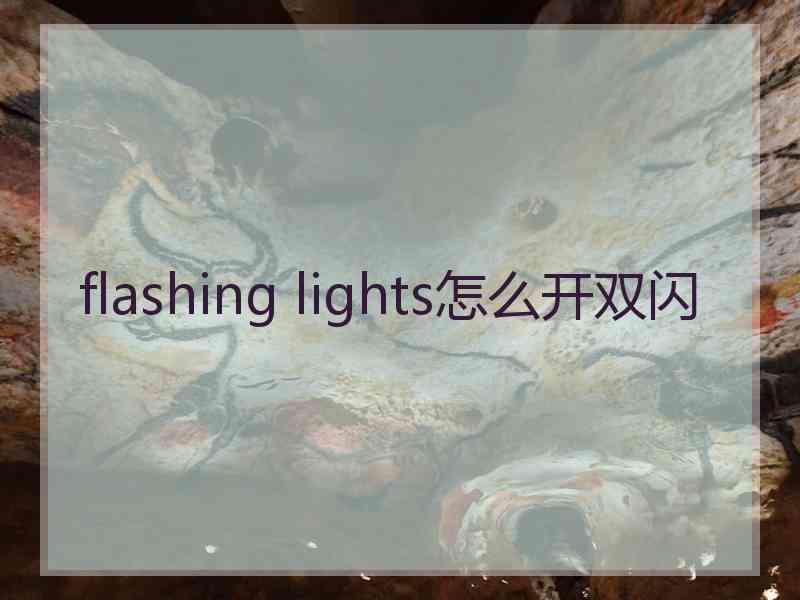 flashing lights怎么开双闪