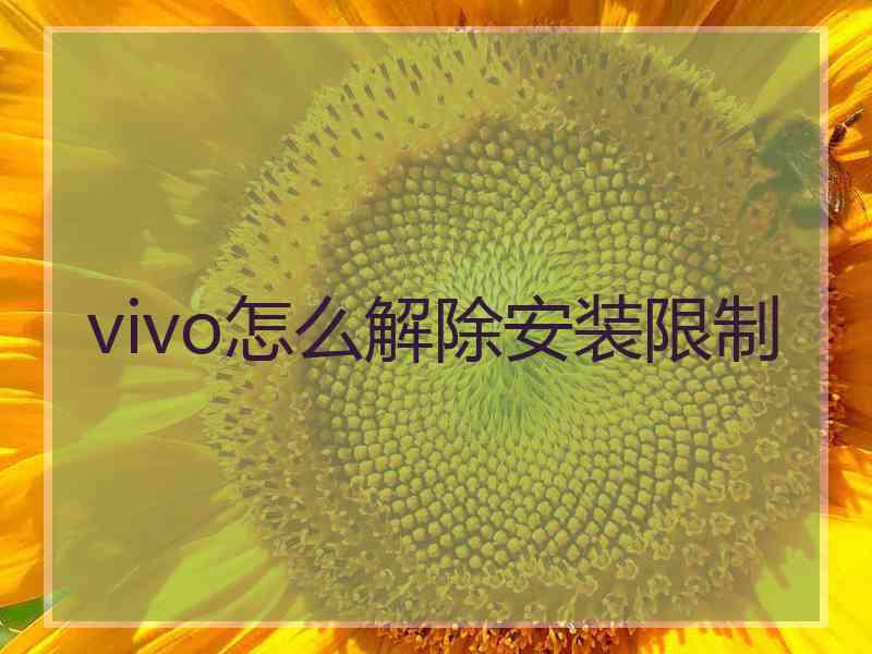 vivo怎么解除安装限制