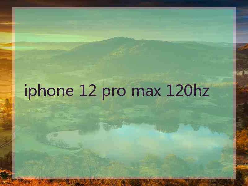 iphone 12 pro max 120hz