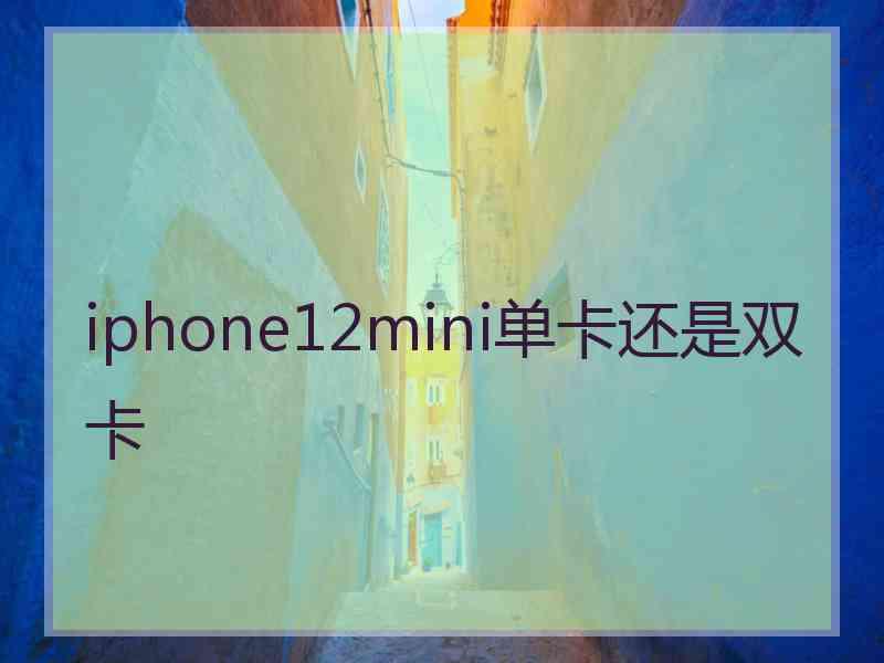 iphone12mini单卡还是双卡