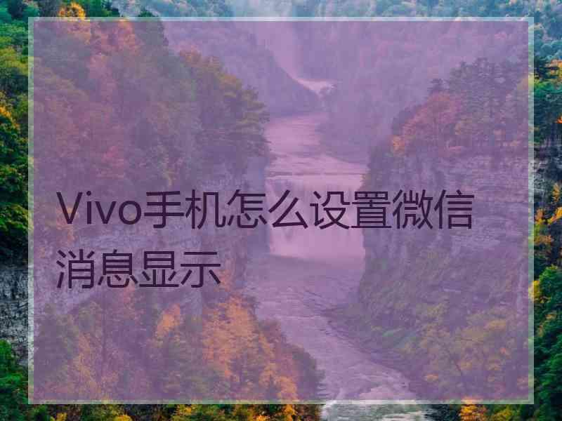 Vivo手机怎么设置微信消息显示