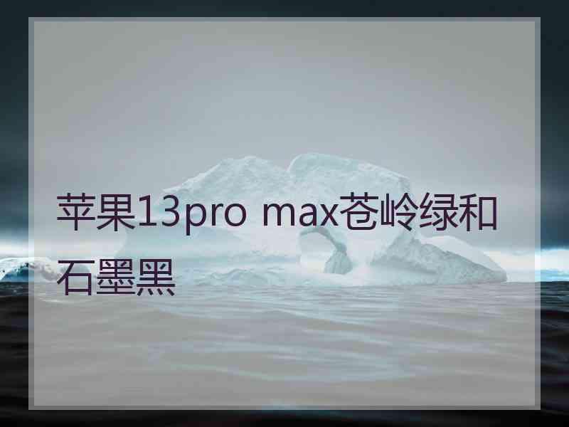 苹果13pro max苍岭绿和石墨黑