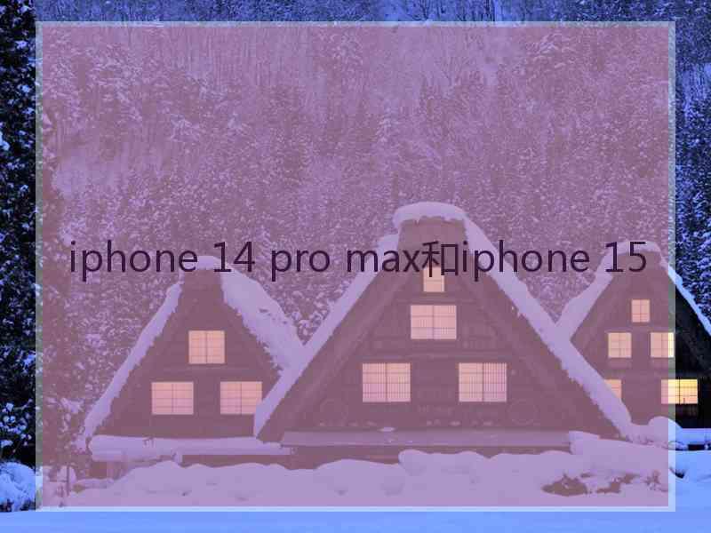 iphone 14 pro max和iphone 15