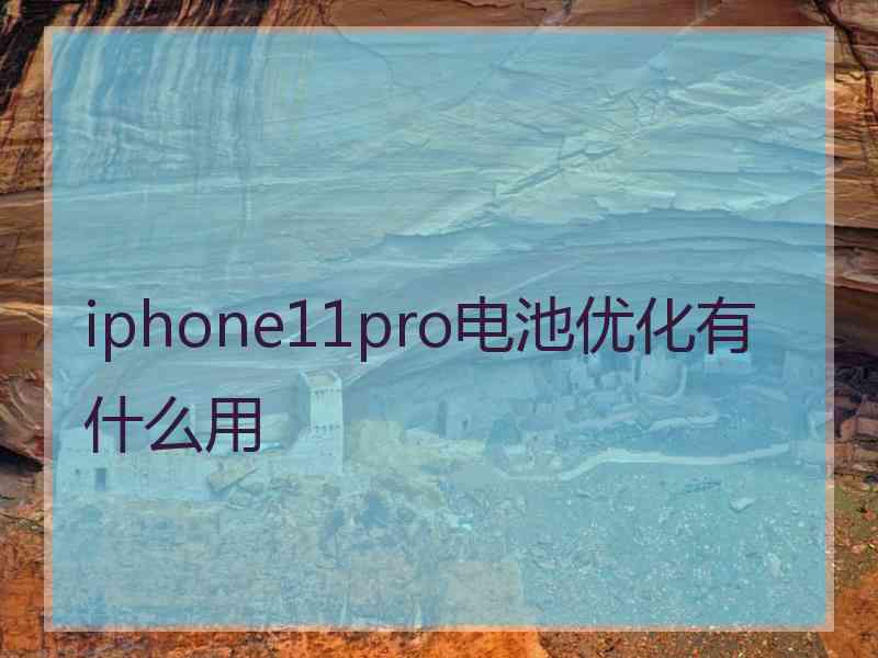 iphone11pro电池优化有什么用