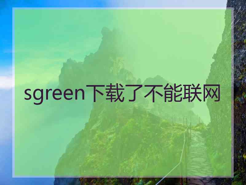 sgreen下载了不能联网