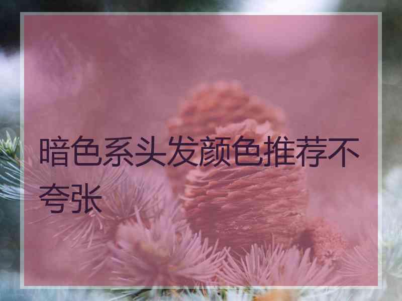 暗色系头发颜色推荐不夸张