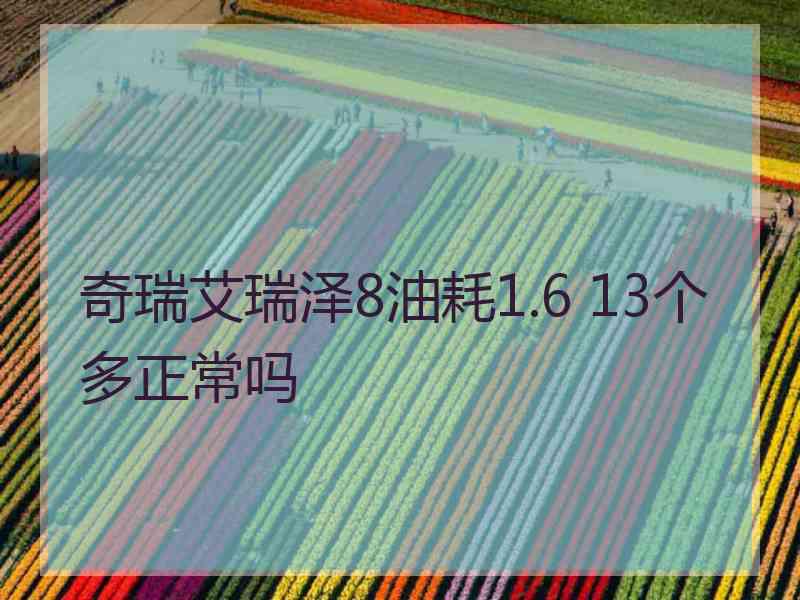 奇瑞艾瑞泽8油耗1.6 13个多正常吗