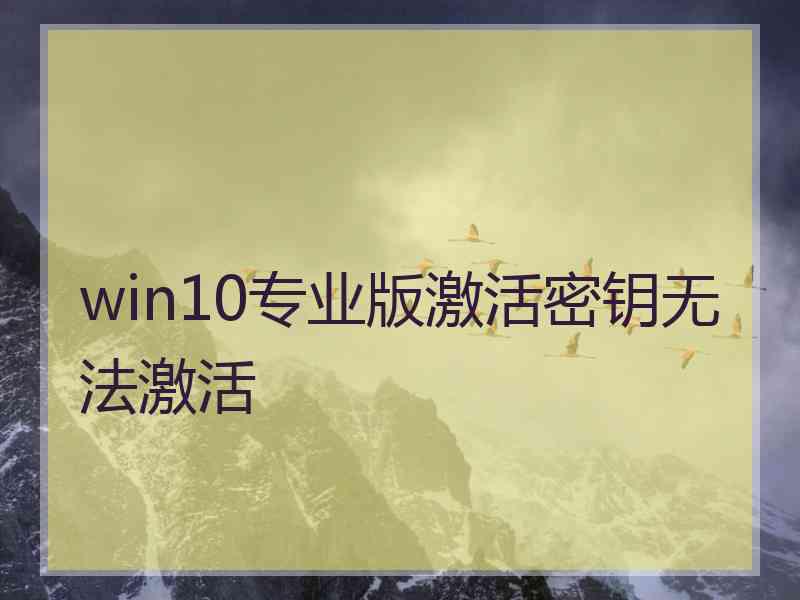 win10专业版激活密钥无法激活