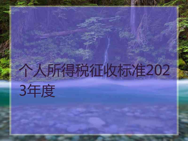 个人所得税征收标准2023年度