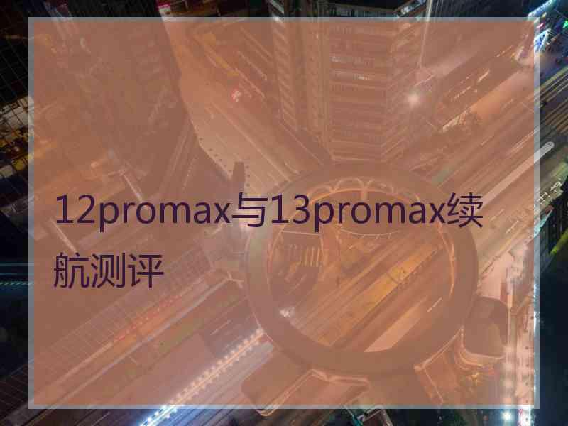 12promax与13promax续航测评