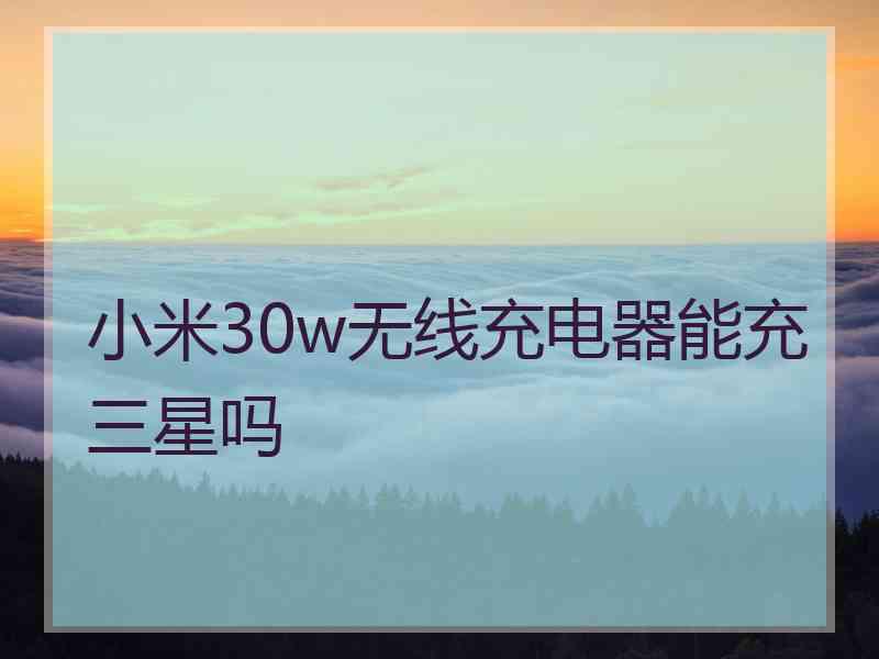 小米30w无线充电器能充三星吗