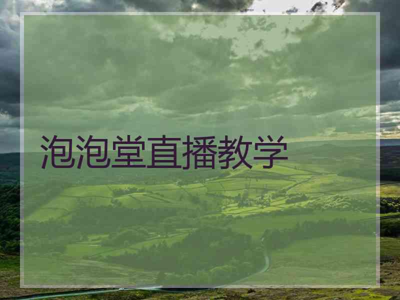 泡泡堂直播教学