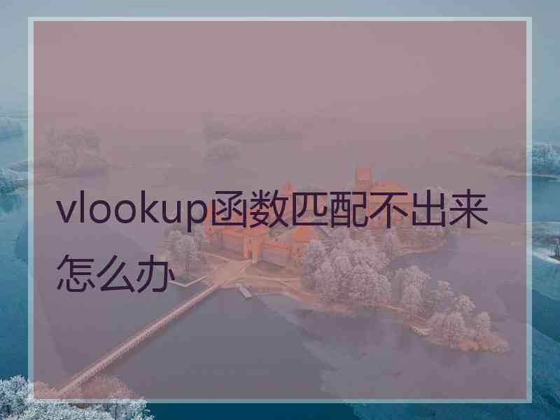 vlookup函数匹配不出来怎么办