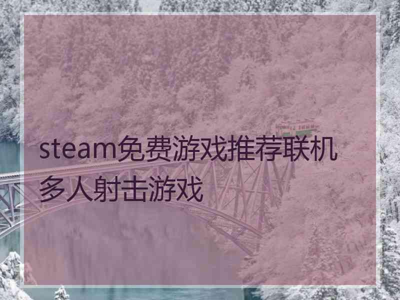 steam免费游戏推荐联机多人射击游戏