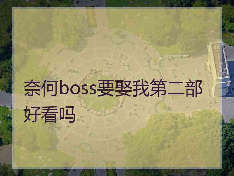 奈何boss要娶我第二部好看吗