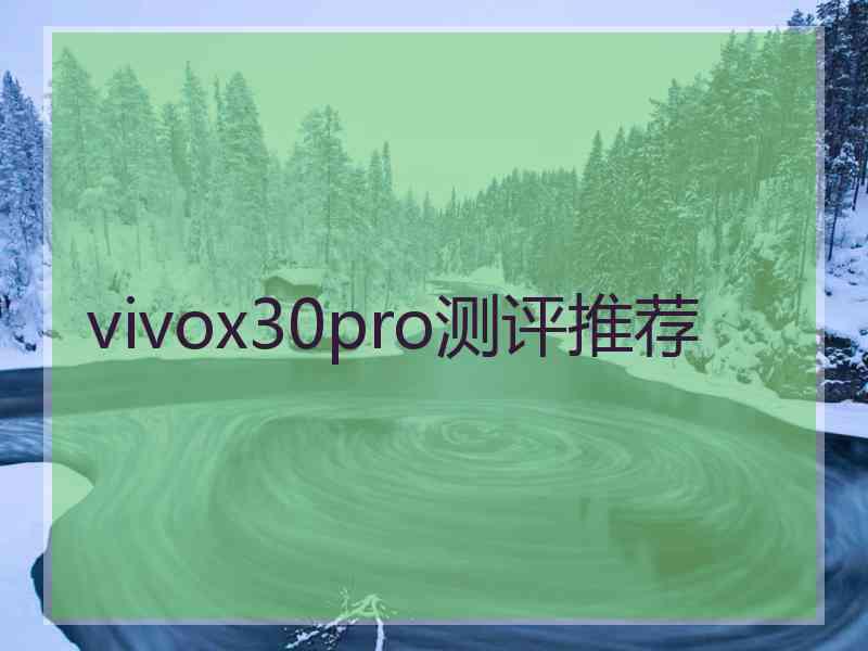 vivox30pro测评推荐