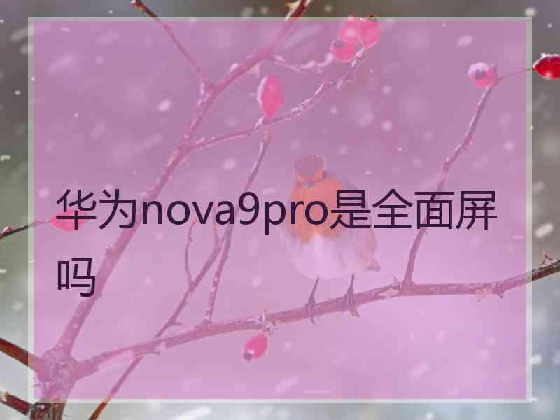 华为nova9pro是全面屏吗