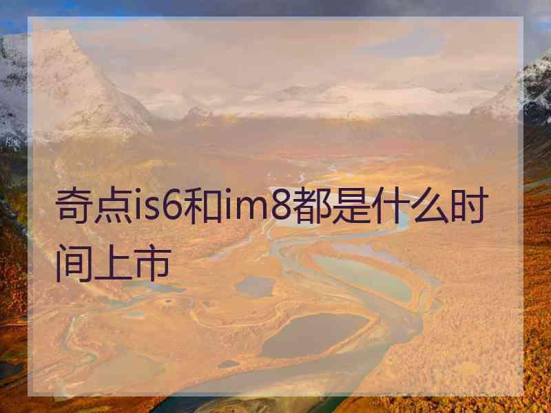 奇点is6和im8都是什么时间上市