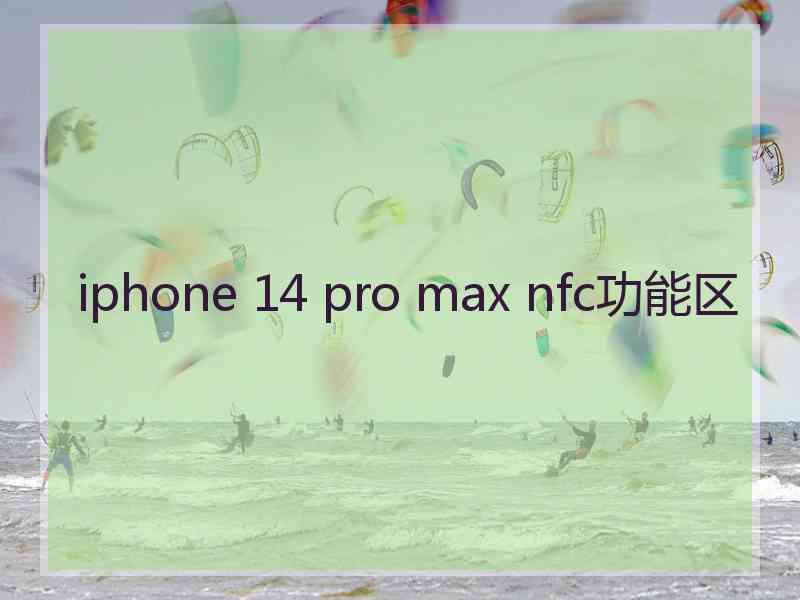 iphone 14 pro max nfc功能区