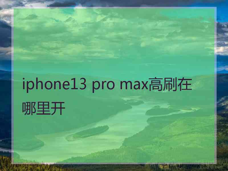 iphone13 pro max高刷在哪里开