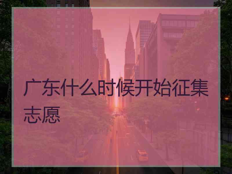 广东什么时候开始征集志愿