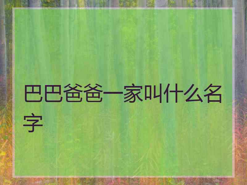 巴巴爸爸一家叫什么名字