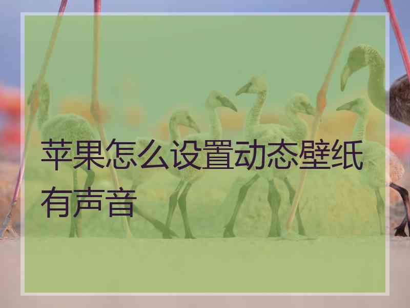 苹果怎么设置动态壁纸有声音