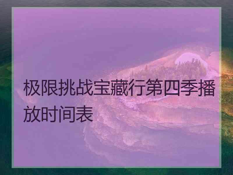 极限挑战宝藏行第四季播放时间表