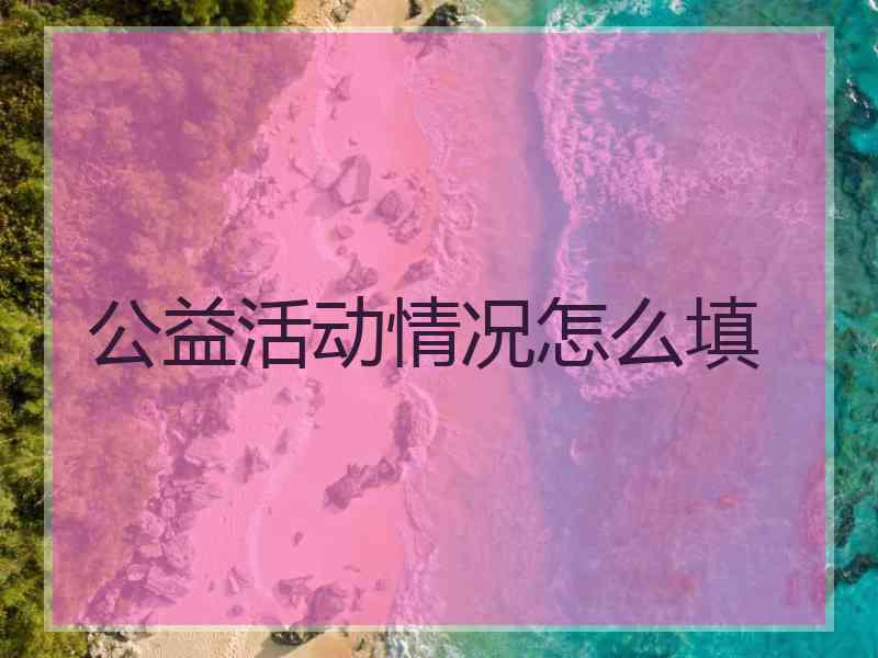 公益活动情况怎么填