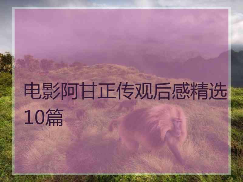 电影阿甘正传观后感精选10篇