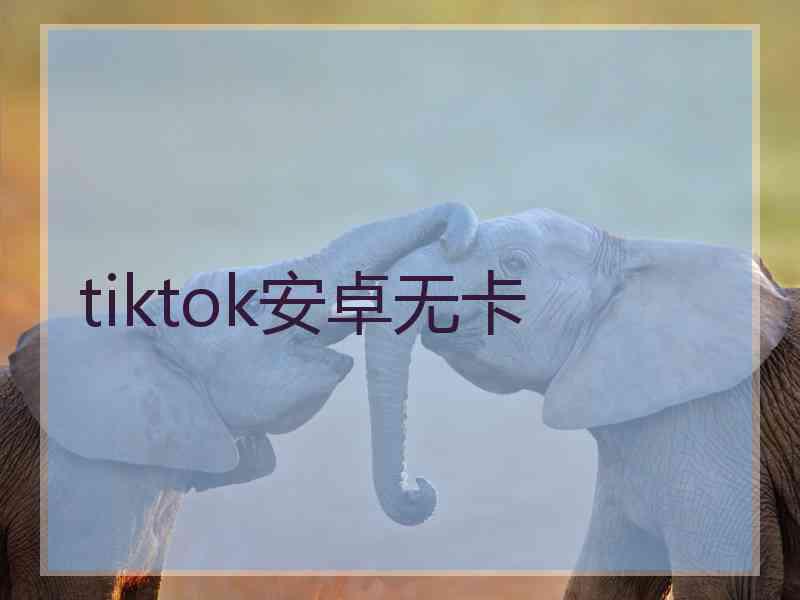 tiktok安卓无卡