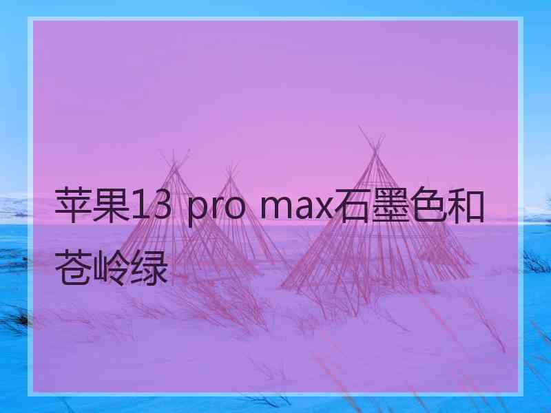 苹果13 pro max石墨色和苍岭绿