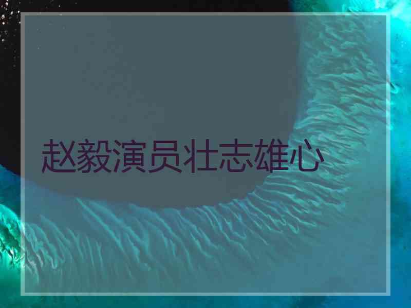 赵毅演员壮志雄心