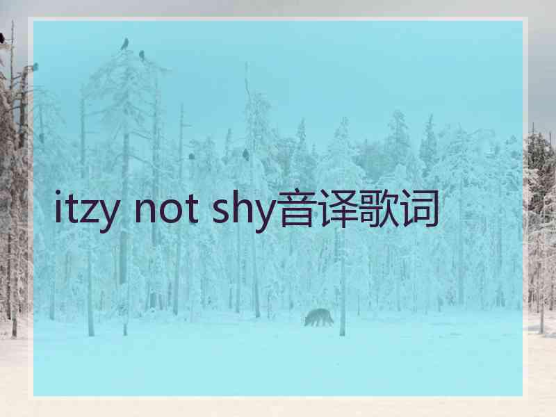 itzy not shy音译歌词