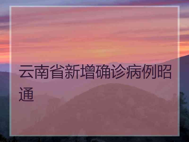 云南省新增确诊病例昭通