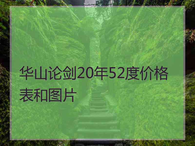 华山论剑20年52度价格表和图片