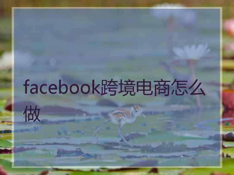 facebook跨境电商怎么做