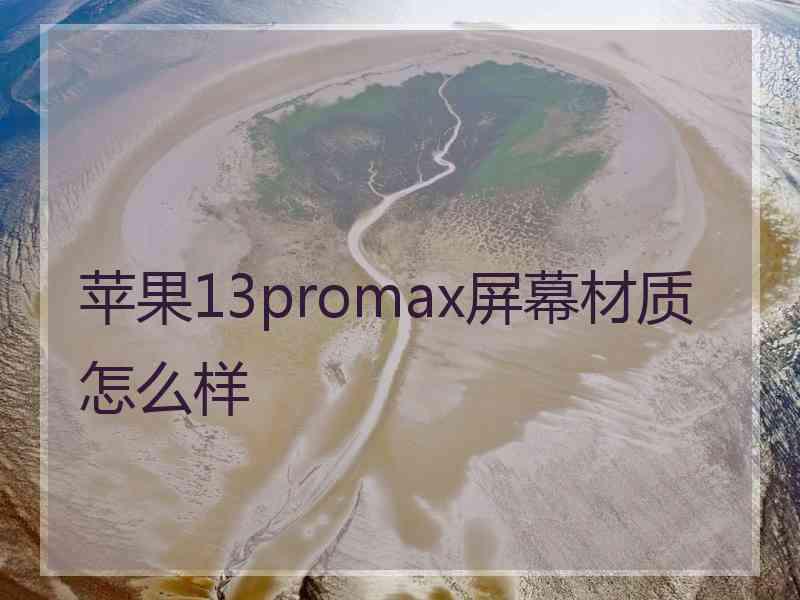 苹果13promax屏幕材质怎么样