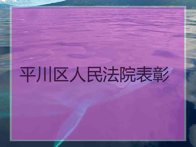 平川区人民法院表彰