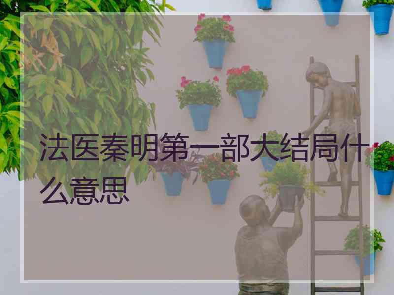 法医秦明第一部大结局什么意思