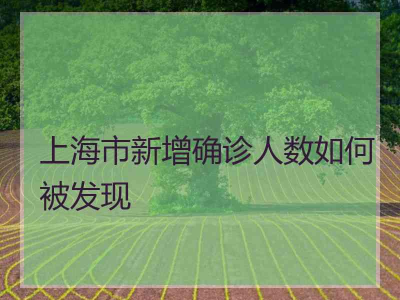 上海市新增确诊人数如何被发现