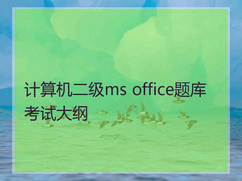 计算机二级ms office题库考试大纲