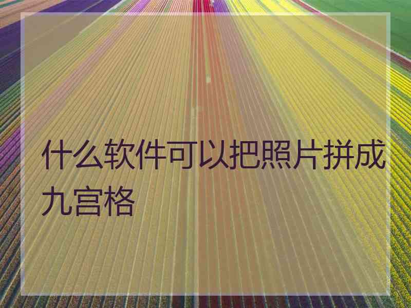 什么软件可以把照片拼成九宫格