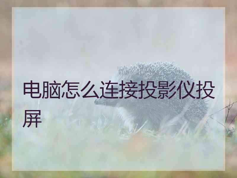 电脑怎么连接投影仪投屏